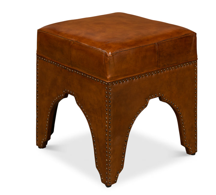 American Home Furniture | Sarreid - Giuseppe Footstool - Light Brown