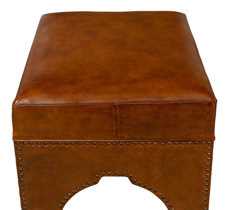 American Home Furniture | Sarreid - Giuseppe Footstool - Light Brown