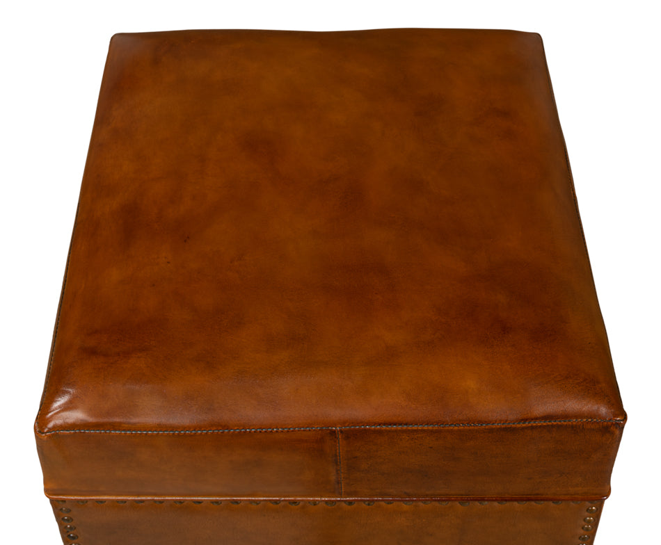 American Home Furniture | Sarreid - Giuseppe Footstool - Light Brown