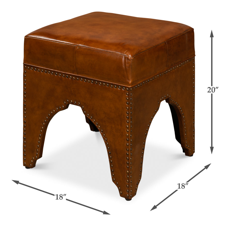 American Home Furniture | Sarreid - Giuseppe Footstool - Light Brown