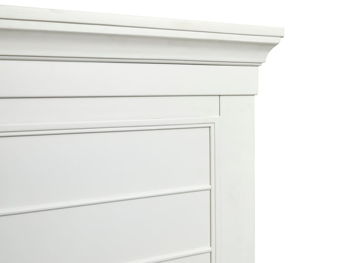 Charleston White Dove Queen White Panel Bed - B5611-54WH