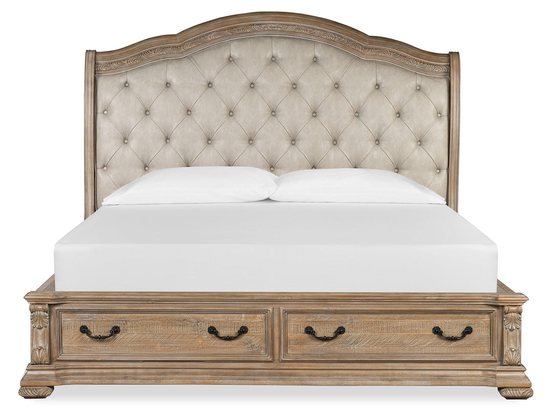 Marisol Fawn King Upholstered Sleigh Storage Bed - B5132-62A