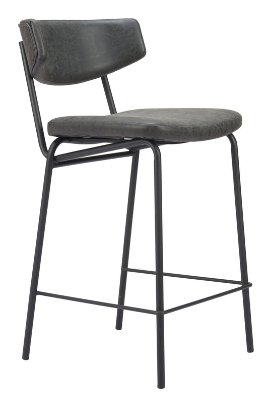 Zuo Charon Counter Stool (Set of 2) Vintage Black BAR STOOLS + COUNTER STOOLS