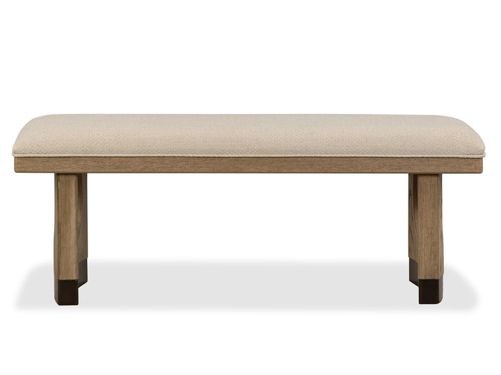 Tristan Swiss Coffee Upholstered Backless Bench With U-Shaped Legs - D5878-68A