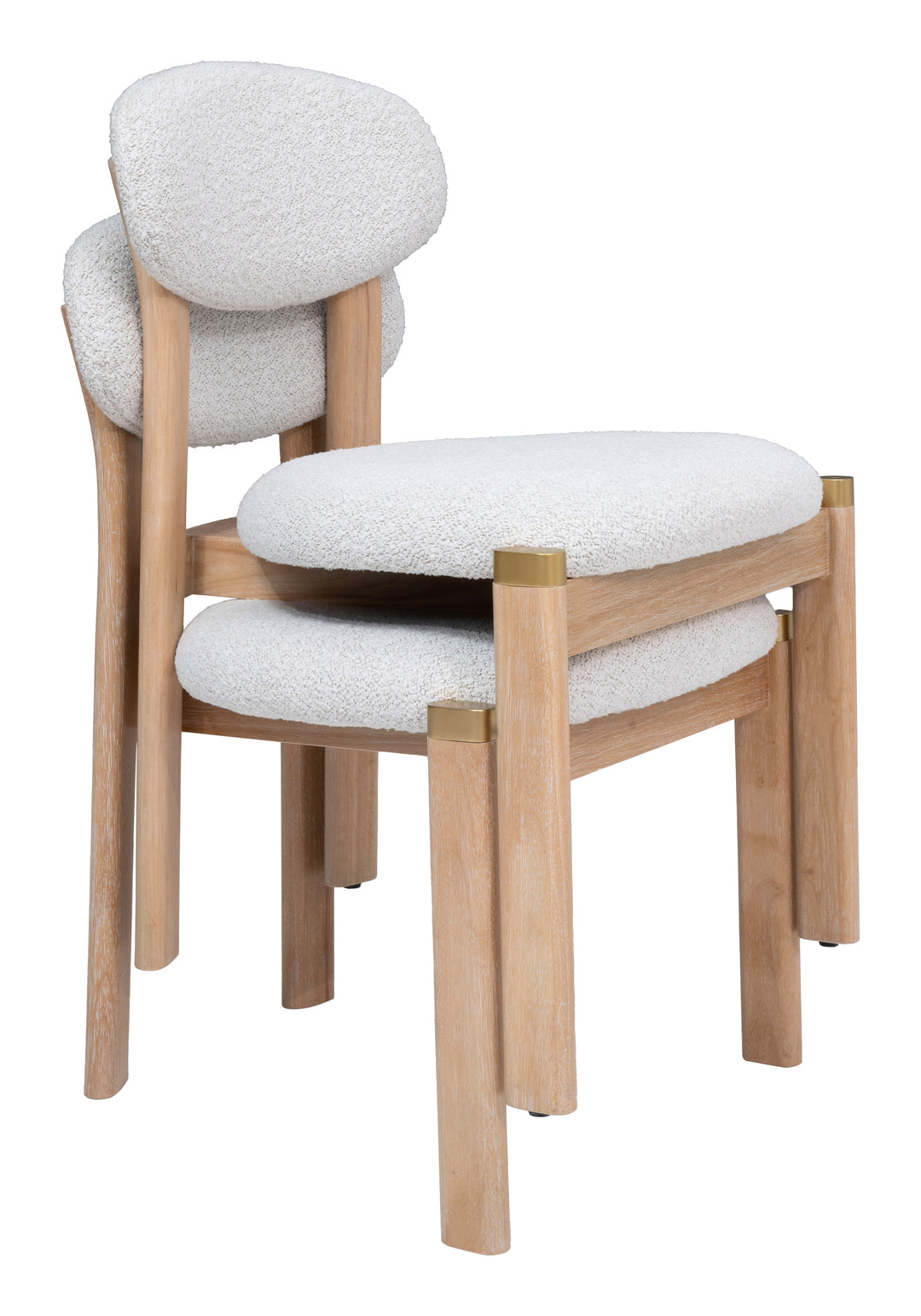 Rilou Dining Chair (Set of 2) White & Natural