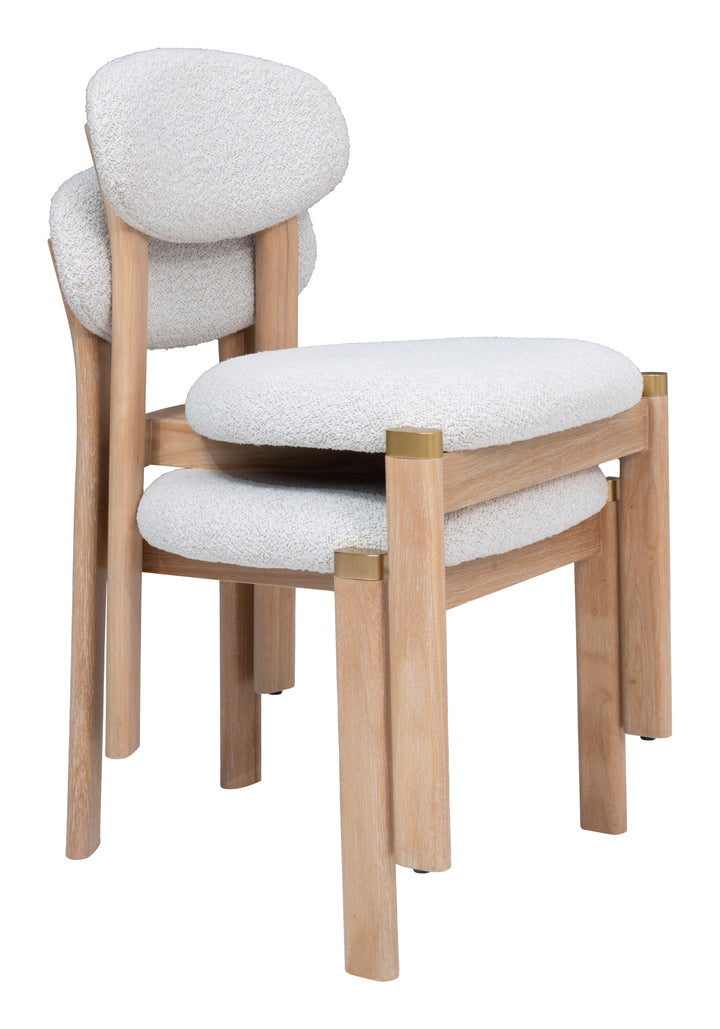 Rilou Dining Chair (Set of 2) White & Natural