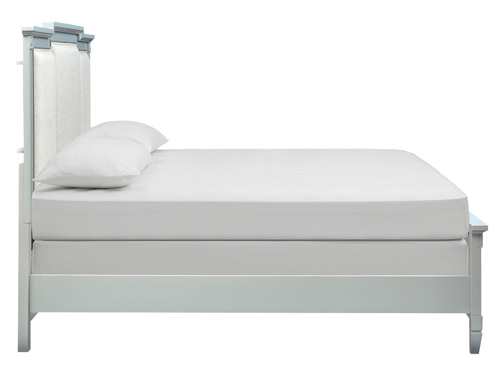Glenbrook Pebble California King Upholstered Panel Bed - B5668-75