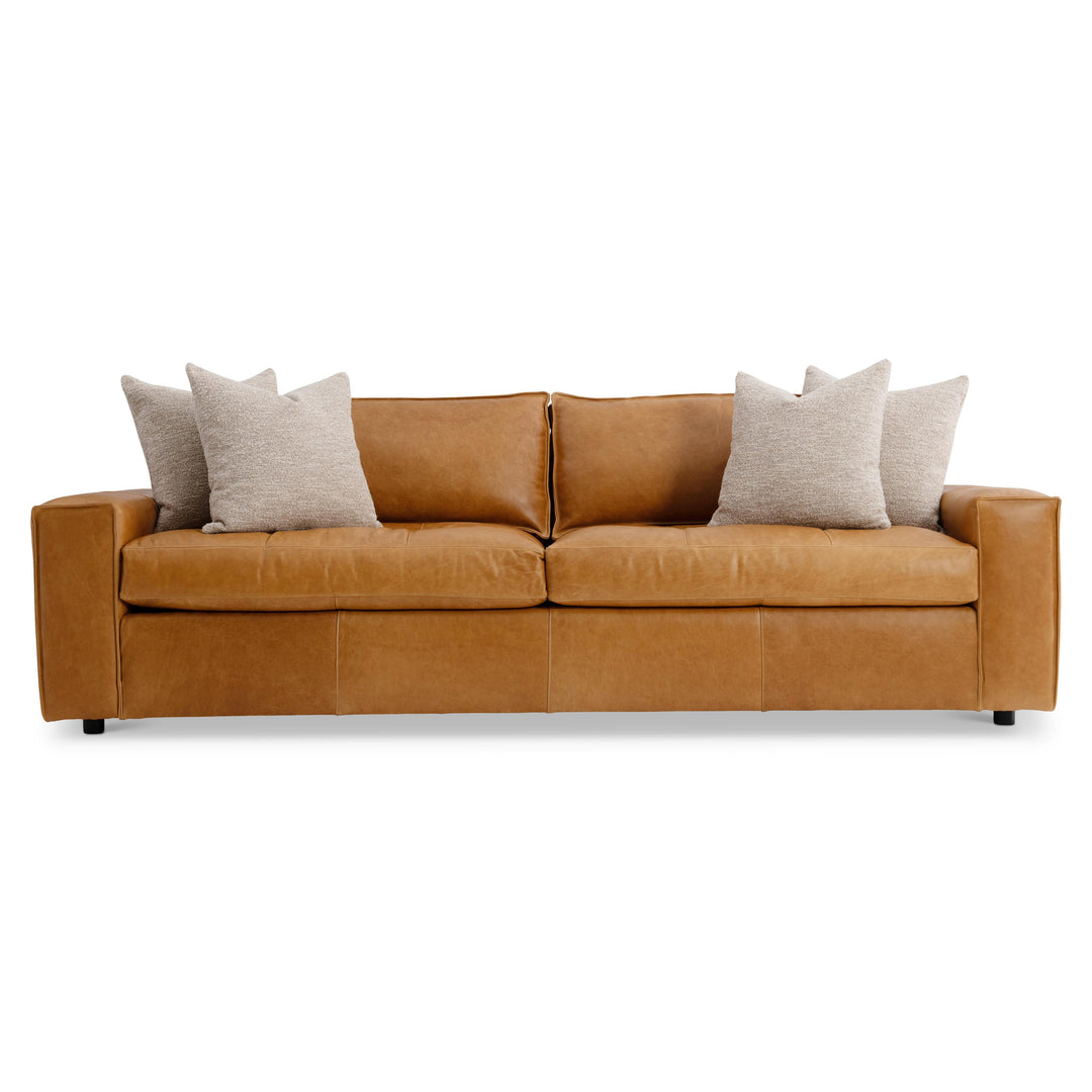 American Home Furniture Bernhardt Nest Leather Sofa