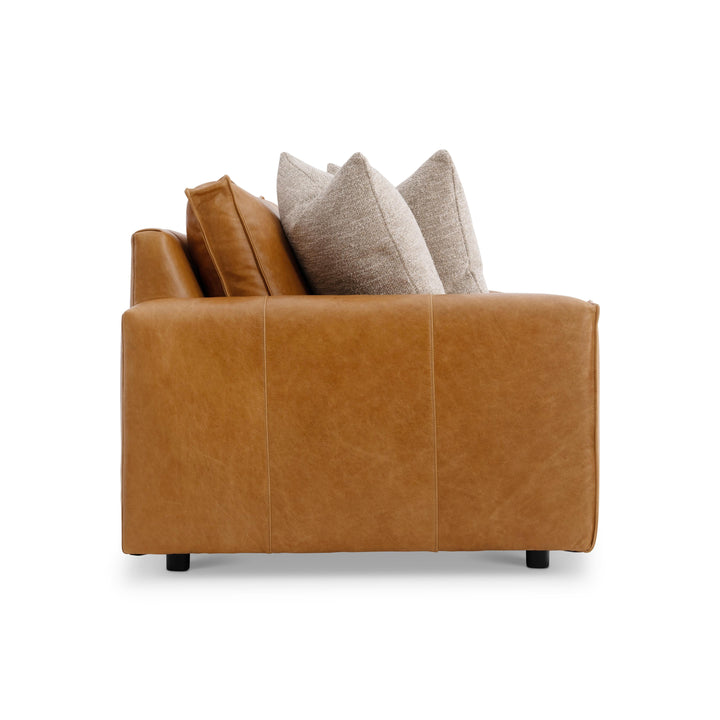 American Home Furniture Bernhardt Nest Leather Sofa
