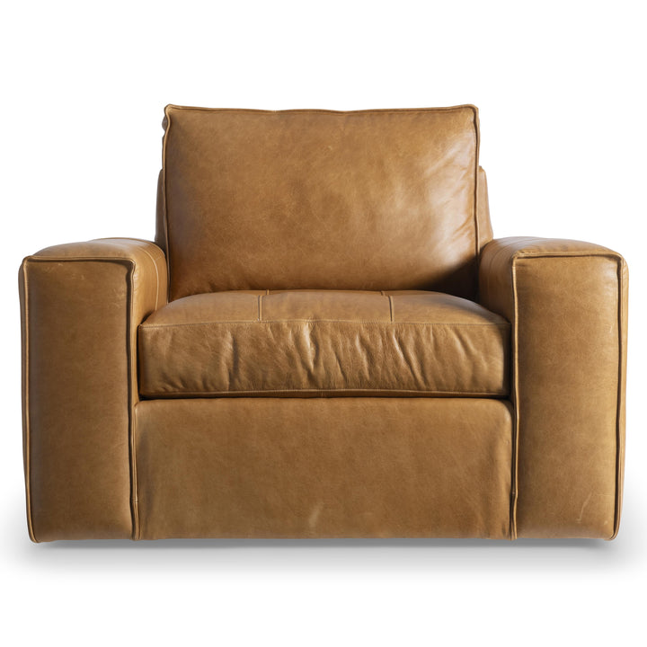 American Home Furniture Bernhardt Nest Leather Swivel Chair
