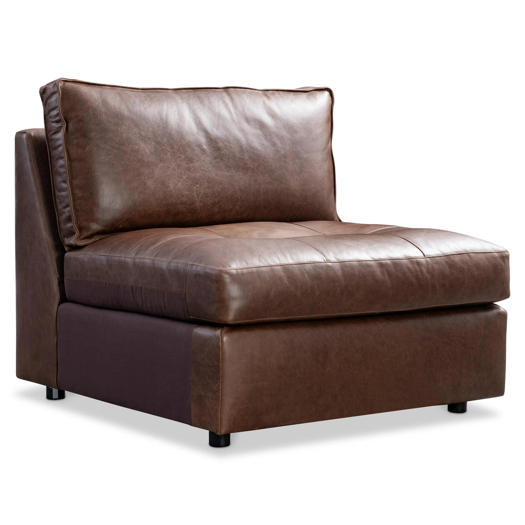 American Home Furniture Bernhardt Nest Leather Armless Chair