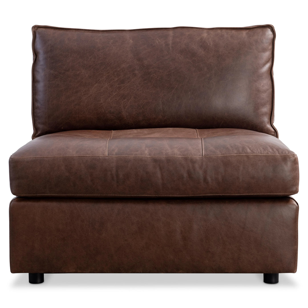 American Home Furniture Bernhardt Nest Leather Armless Chair