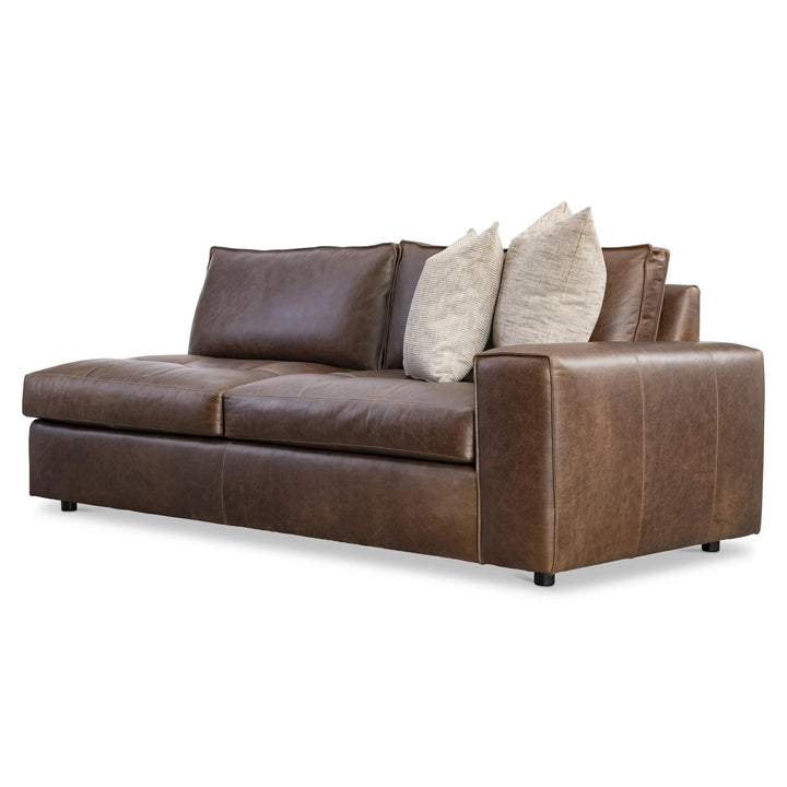 American Home Furniture Bernhardt Nest Leather Right Arm Loveseat