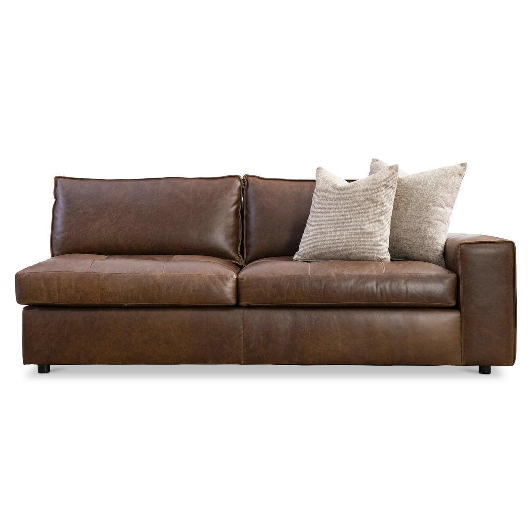 American Home Furniture Bernhardt Nest Leather Right Arm Loveseat