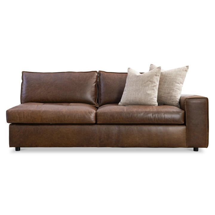 American Home Furniture Bernhardt Nest Leather Right Arm Loveseat