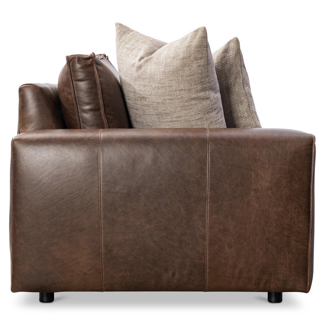 American Home Furniture Bernhardt Nest Leather Right Arm Loveseat