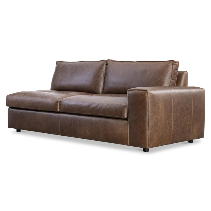 American Home Furniture Bernhardt Nest Leather Right Arm Loveseat