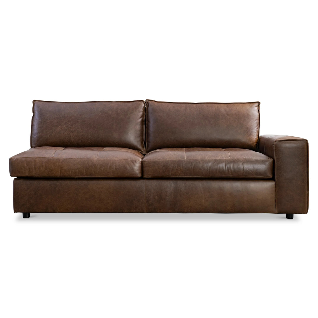 American Home Furniture Bernhardt Nest Leather Right Arm Loveseat