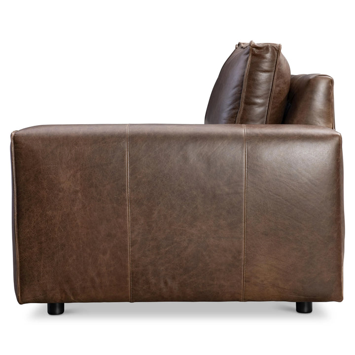 American Home Furniture Bernhardt Nest Leather Right Arm Loveseat