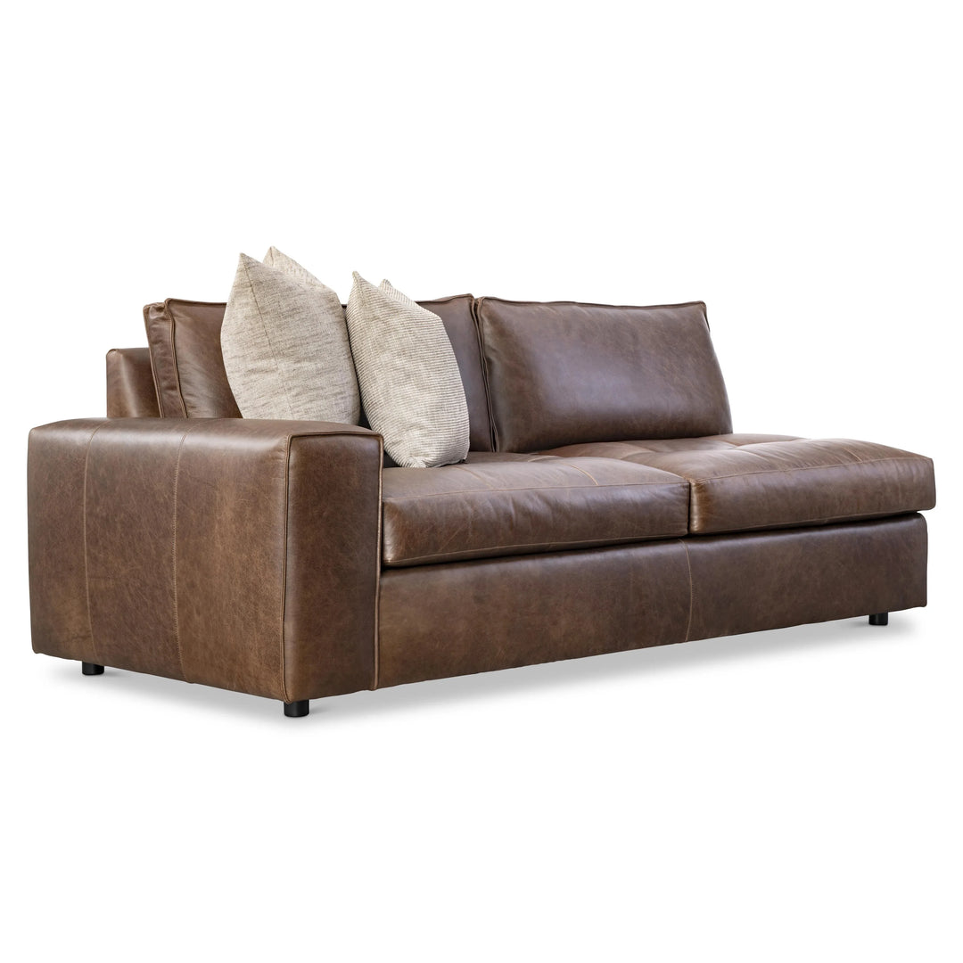 American Home Furniture Bernhardt Nest Leather Left Arm Loveseat