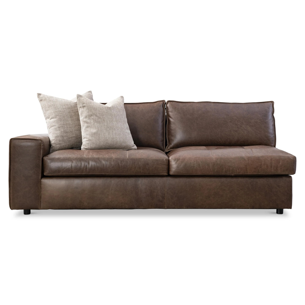 American Home Furniture Bernhardt Nest Leather Left Arm Loveseat