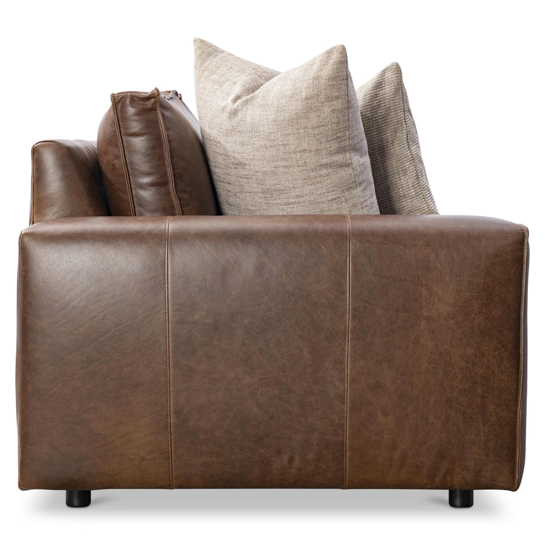 American Home Furniture Bernhardt Nest Leather Left Arm Loveseat