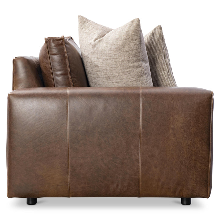 American Home Furniture Bernhardt Nest Leather Left Arm Loveseat