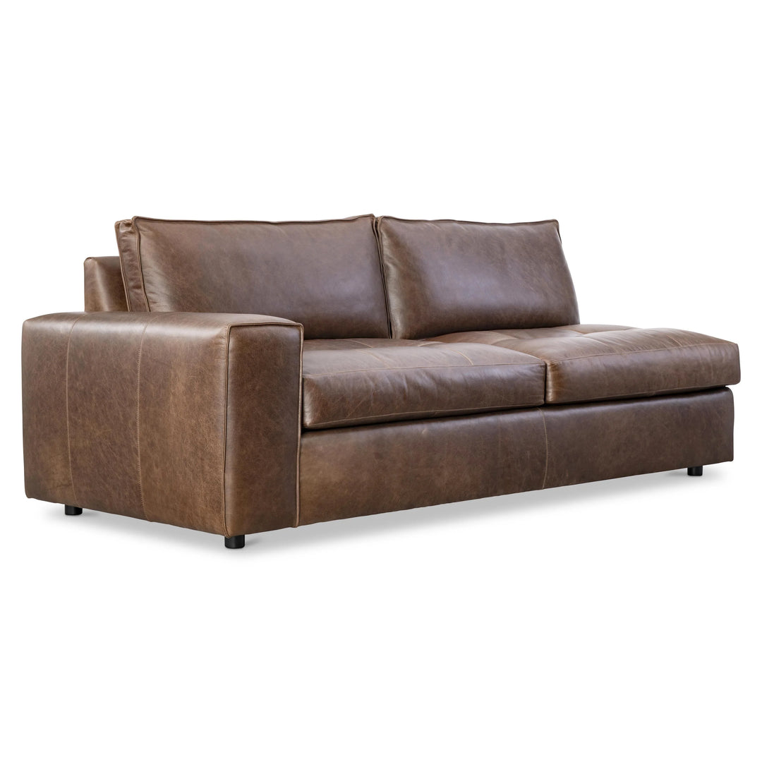 American Home Furniture Bernhardt Nest Leather Left Arm Loveseat