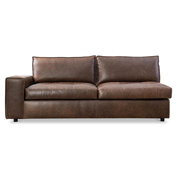 American Home Furniture Bernhardt Nest Leather Left Arm Loveseat