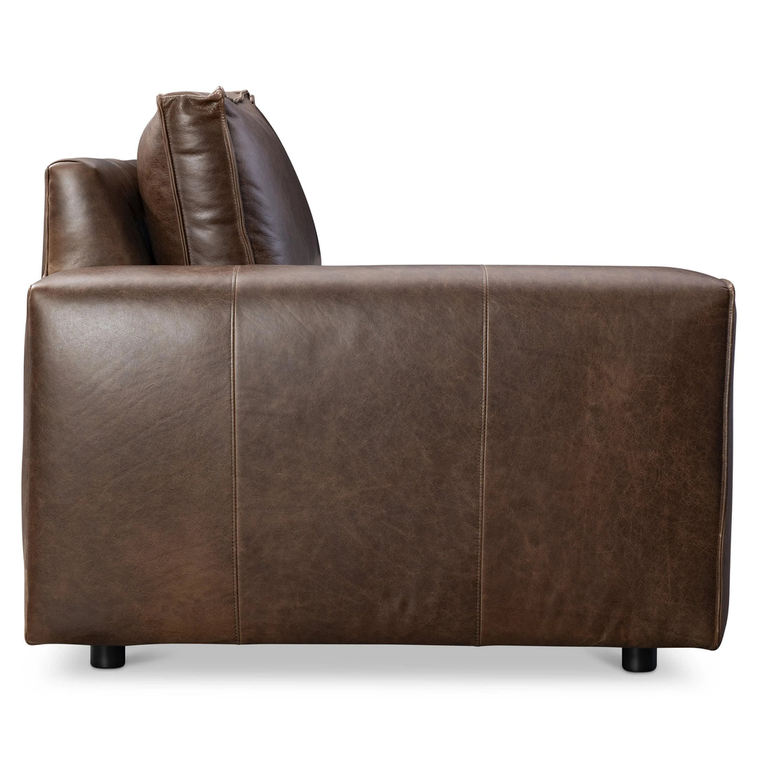 American Home Furniture Bernhardt Nest Leather Left Arm Loveseat