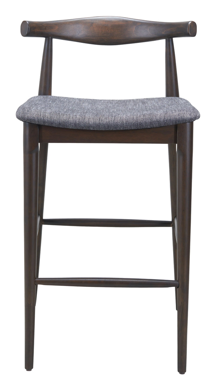 Tuzka Barstool (Set of 2) Gray & Espresso - AmericanHomeFurniture