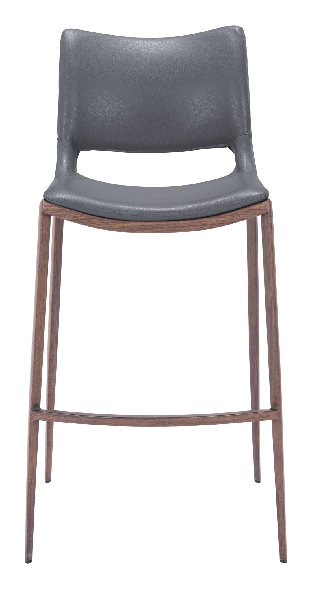 Ace Barstool (Set of 2) Dark Gray & Walnut - AmericanHomeFurniture