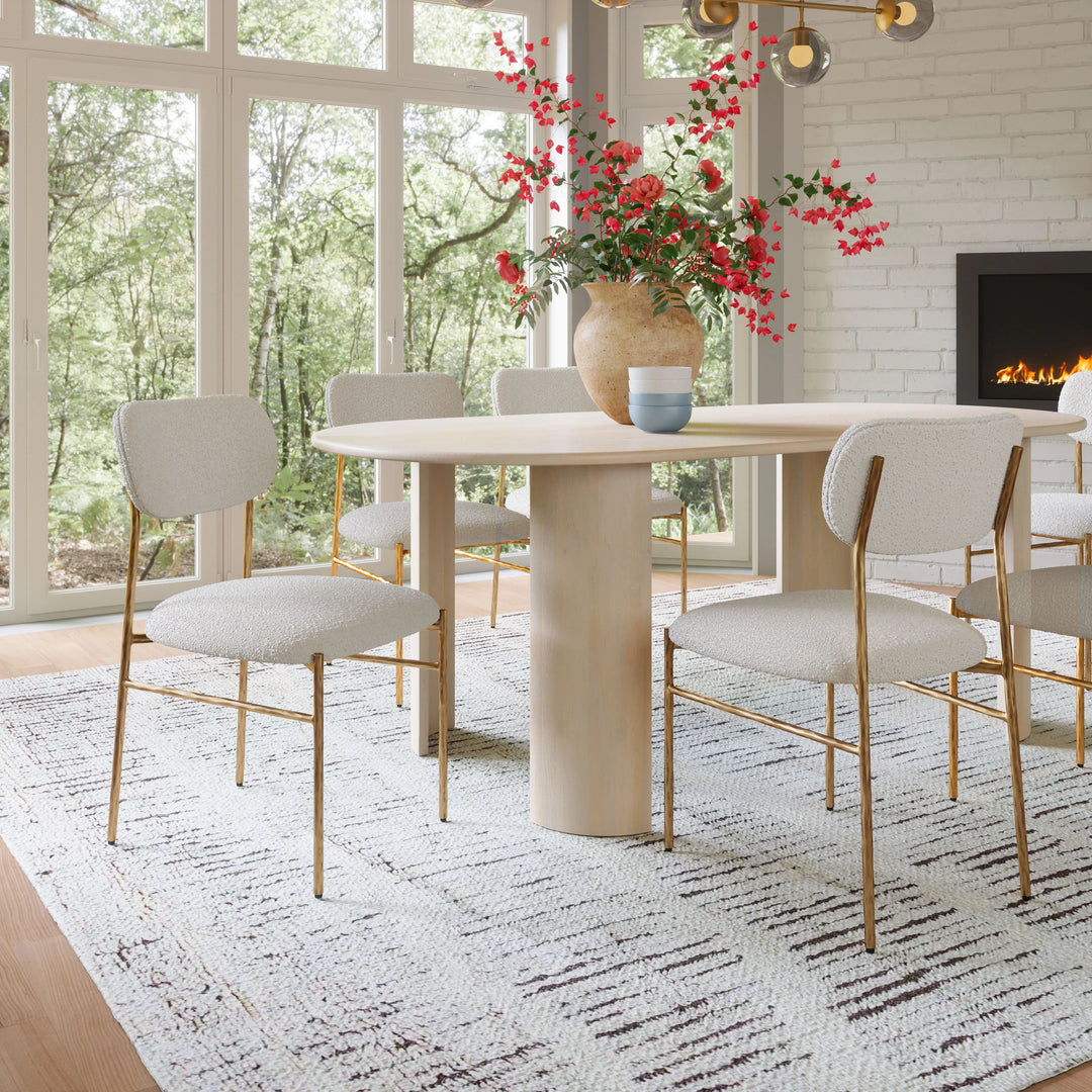 Sydhavnen Dining Chair Cream & Gold - AmericanHomeFurniture