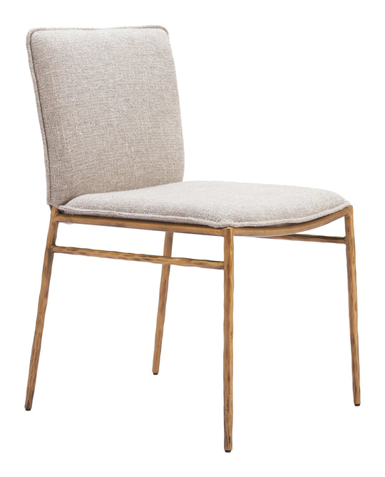 Zuo Nordvest Dining Chair Beige & Gold - Set of 2 DINING CHAIRS