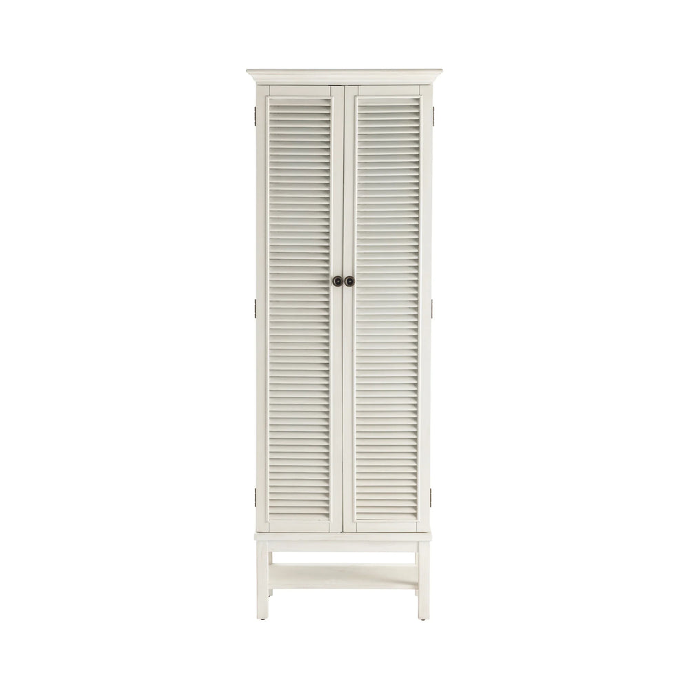 Tall White Shutter Door Cabinet - AmericanHomeFurniture