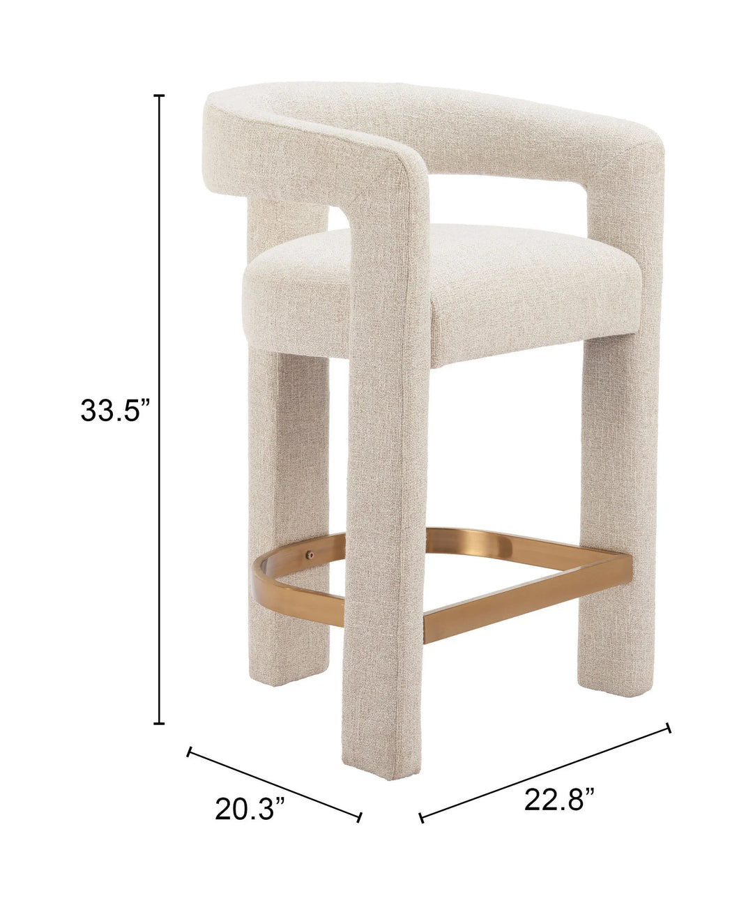 Saiko Counter Stool Beige - AmericanHomeFurniture