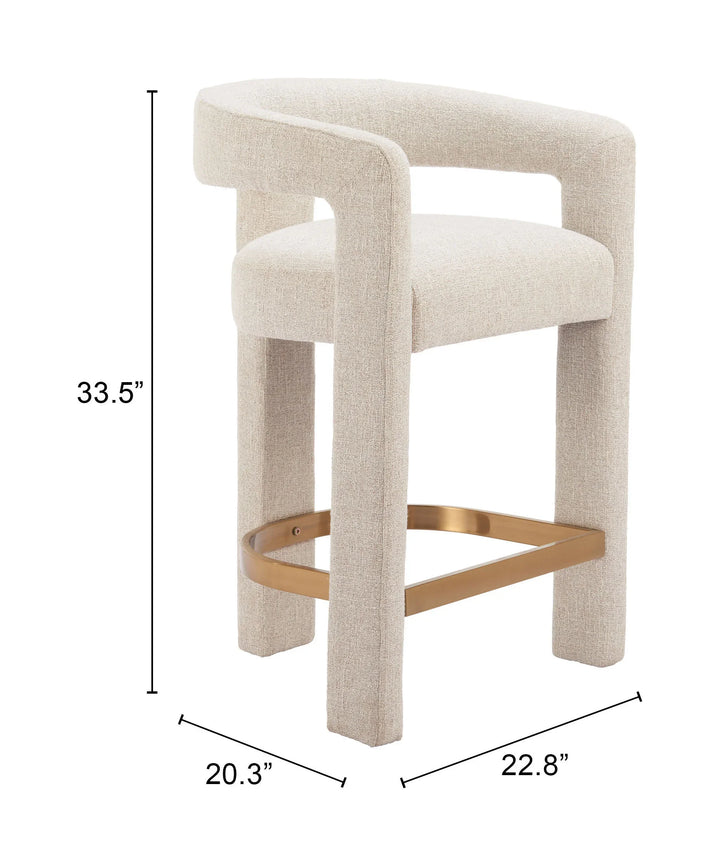 Saiko Counter Stool Beige - AmericanHomeFurniture