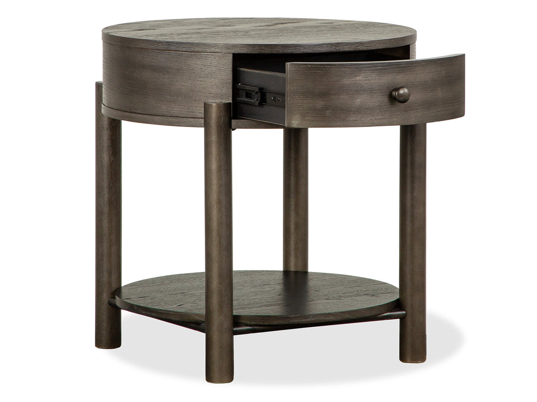 Hadleigh Black Coffee Bean Round End Table - T5711-05