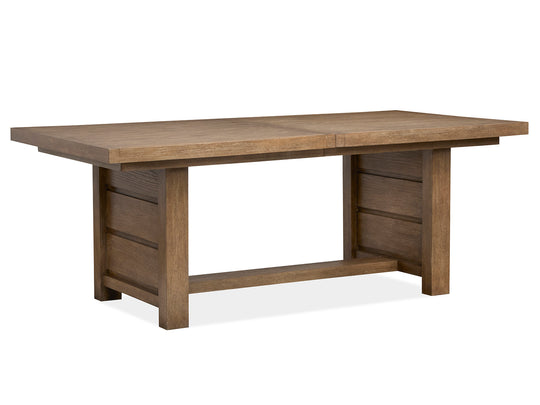 Plum Creek Sierra Brown Extendable Trestle Dining Table - D5768-21