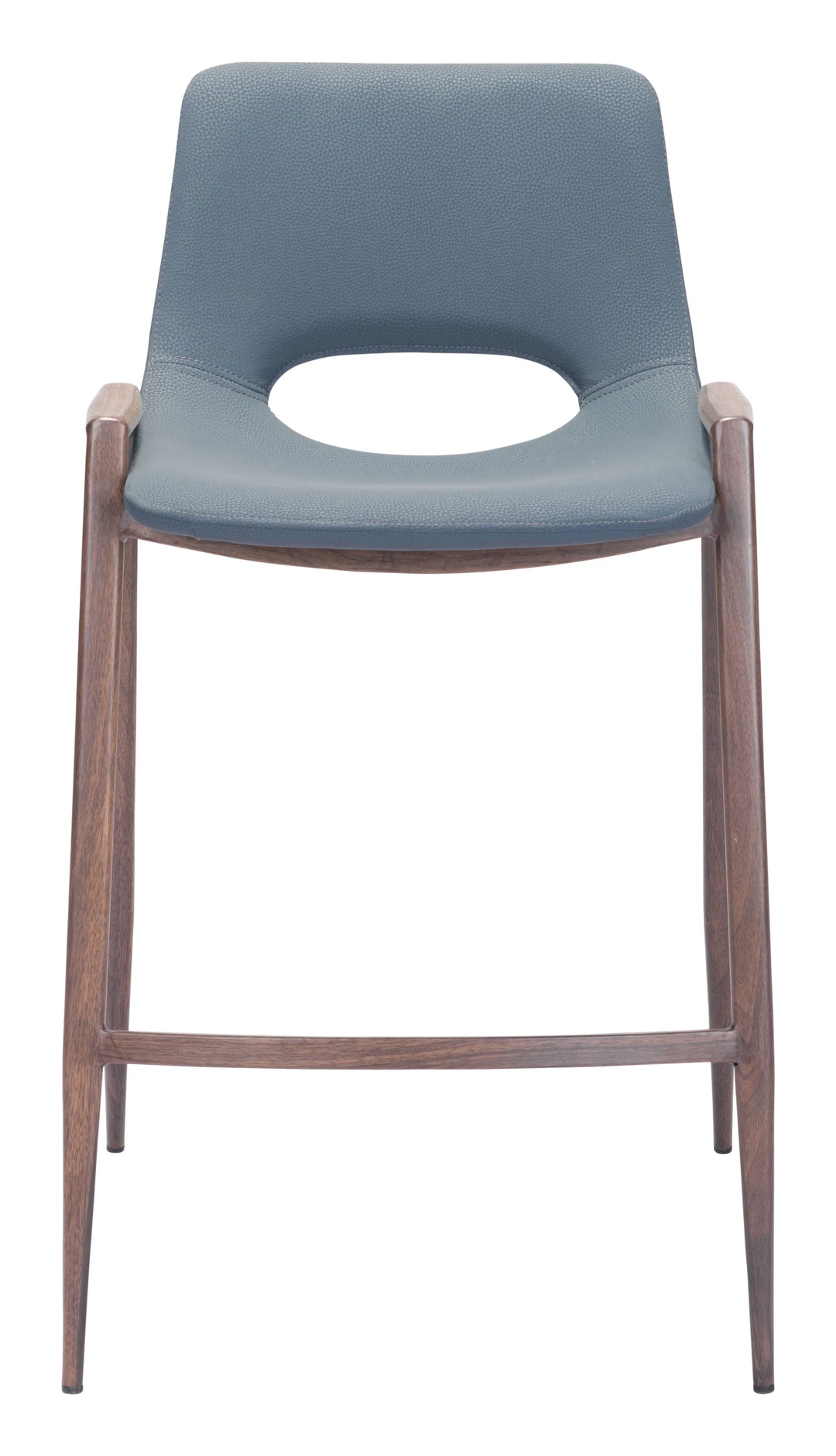 Desi Counter Stool (Set of 2) Azure Gray & Walnut - AmericanHomeFurniture