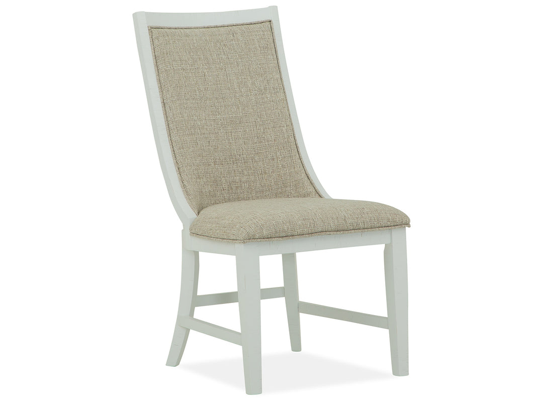 Heron Cove Chalk White And Dovetail Grey Upholstered Host Chair - Set of 2 - D4400-66