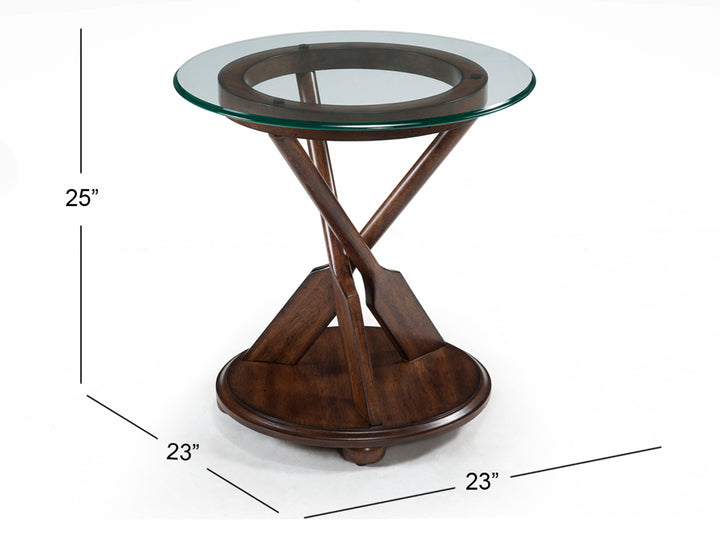 Beaufort Dark Oak Round End Table - T2214-05