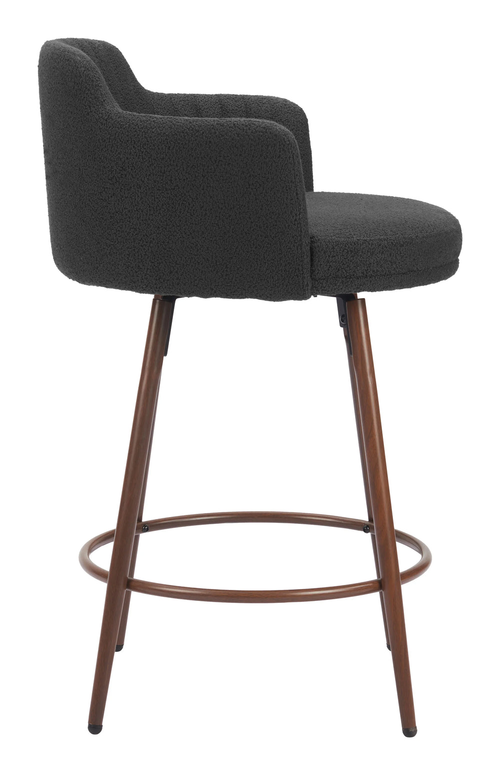 Kono Swivel Counter Stool (Set of 2) Black & Walnut - AmericanHomeFurniture