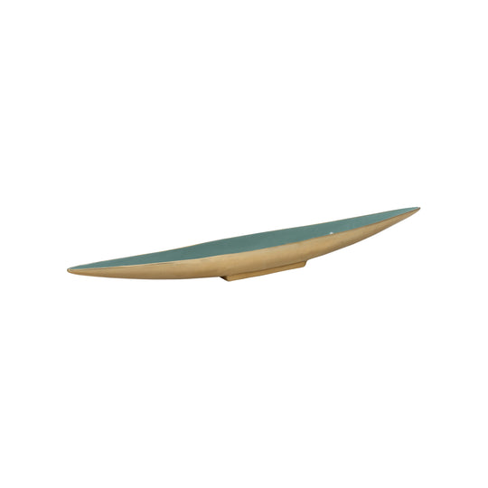 Elongated Green Enameled Bowl - 370228