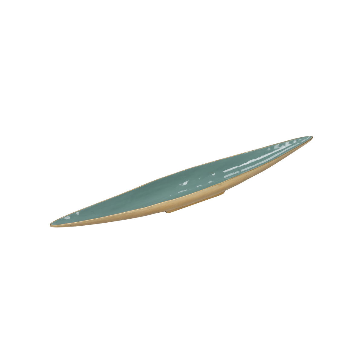 Elongated Green Enameled Bowl - 370228