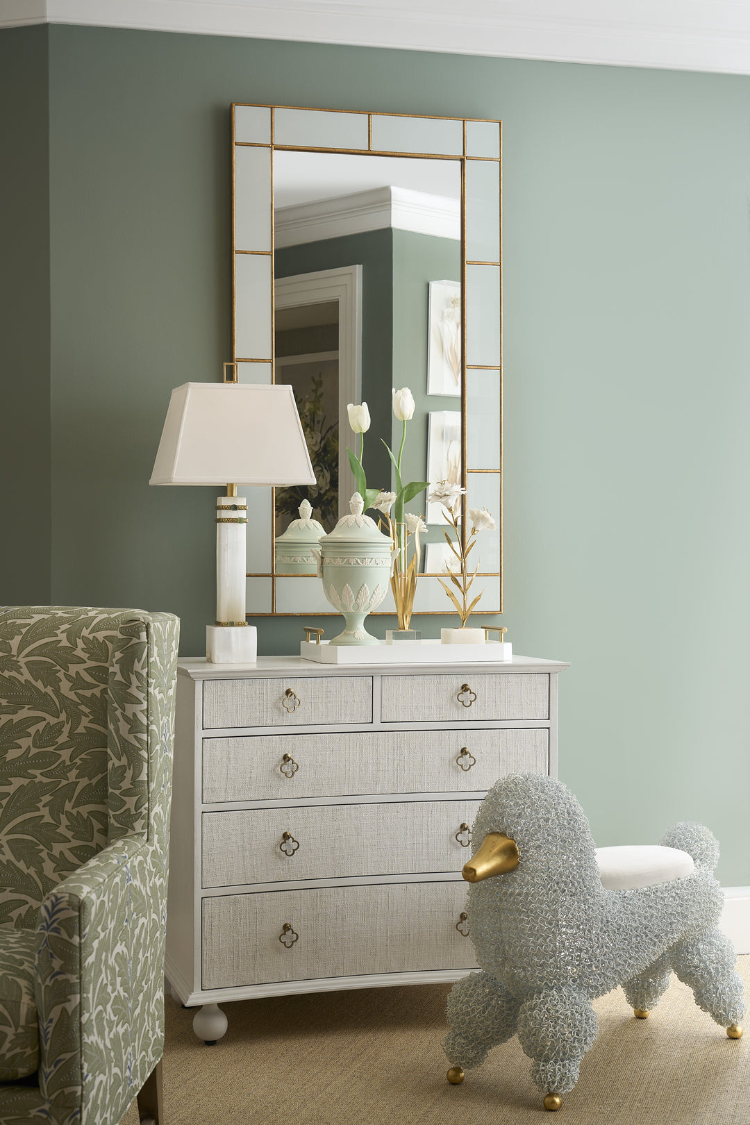 White/Gold Leaf/Tan