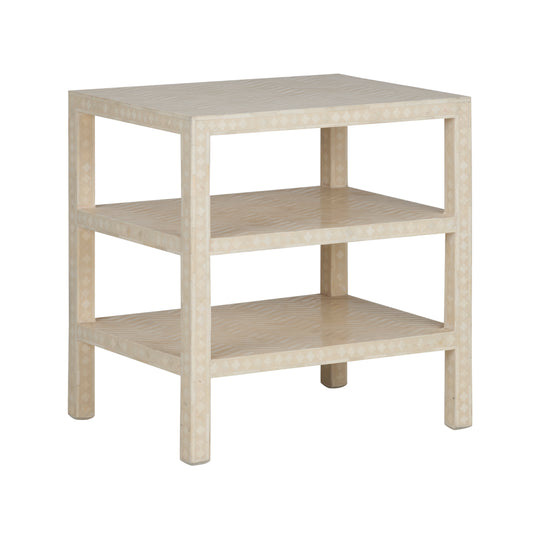 Chevron Inlay Side Table - 370548