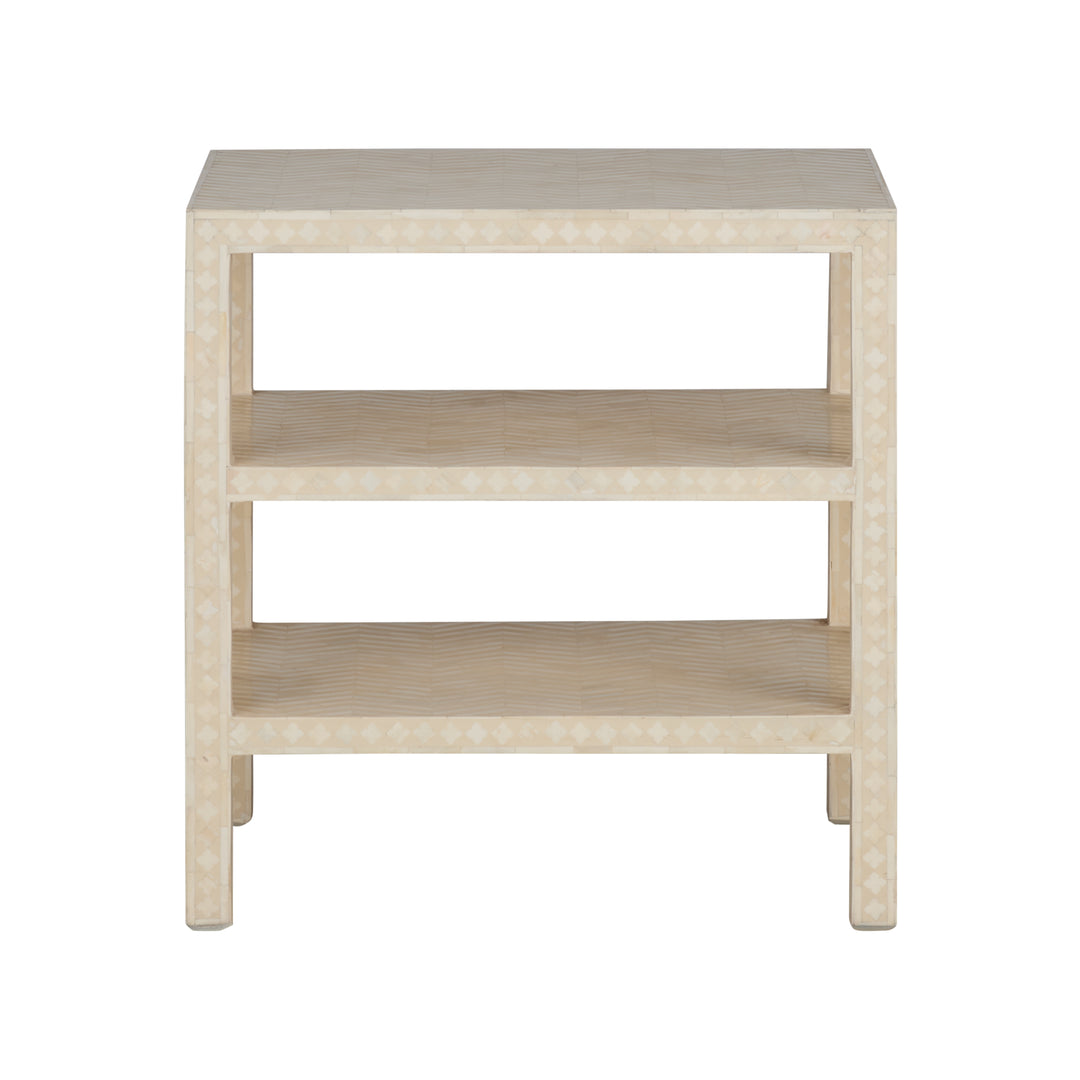 Chevron Inlay Side Table - 370548