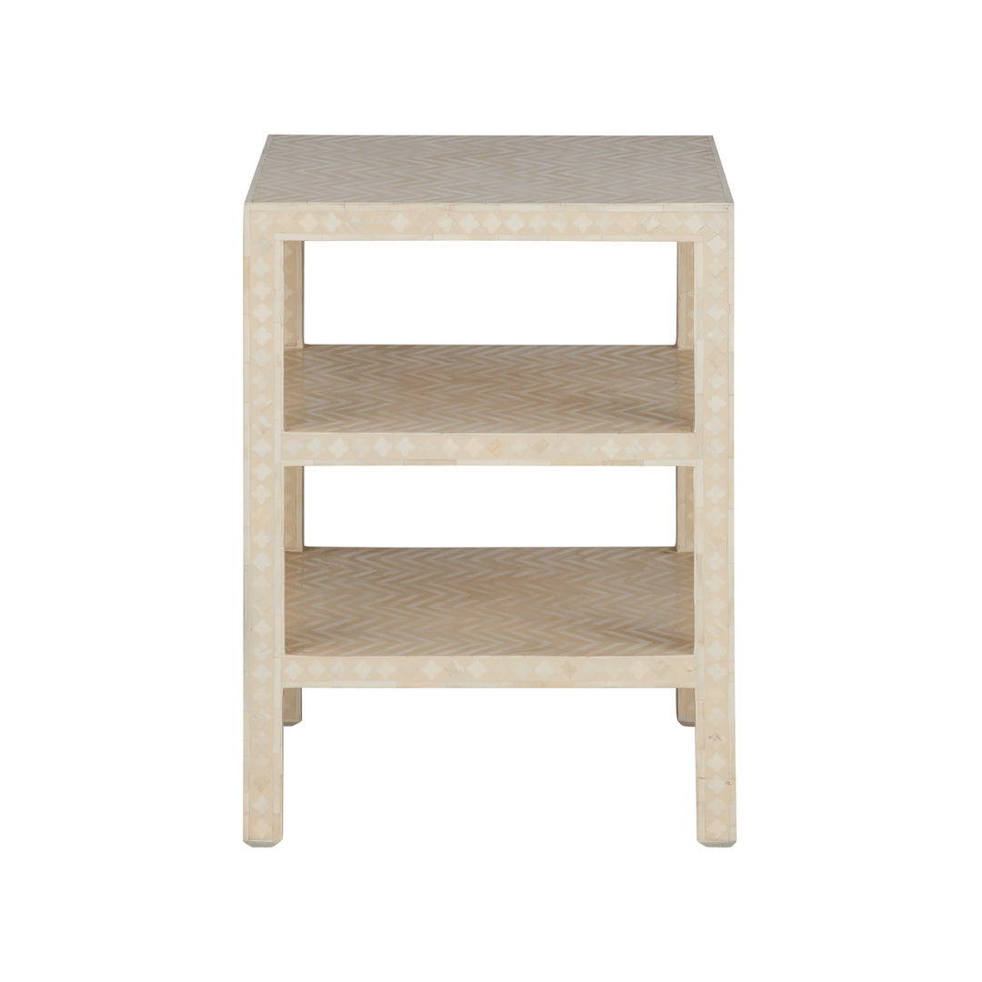 Chevron Inlay Side Table - 370548