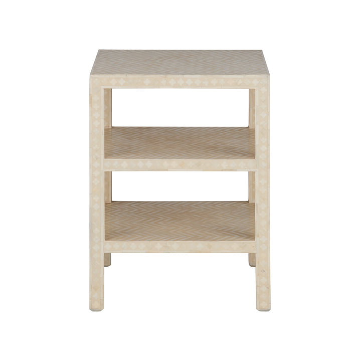 Chevron Inlay Side Table - 370548